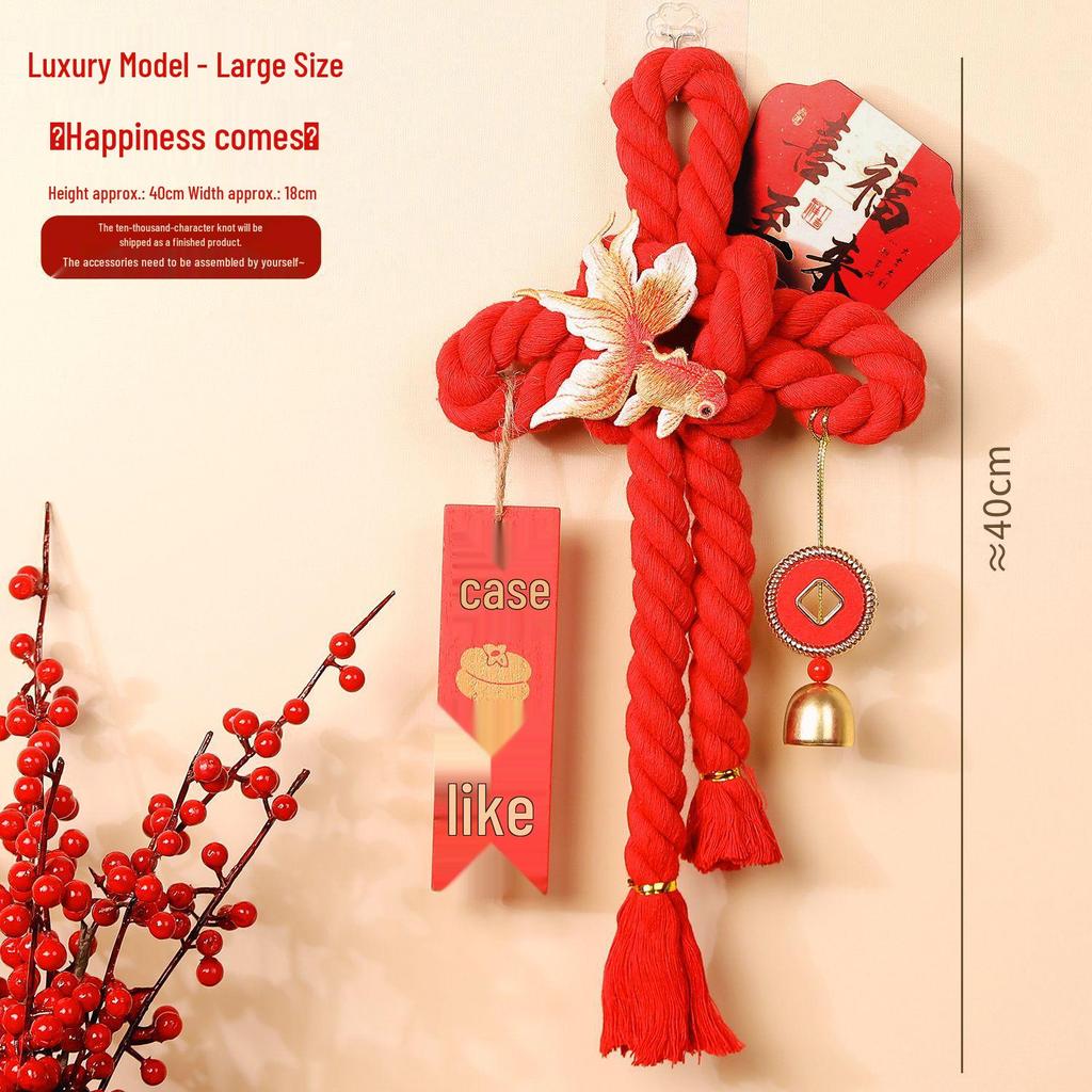 2026 Year of the Horse Spring Festival Chinese Knot Door Hanger - Wanzi Knot Ornament for Festive Atmosphere