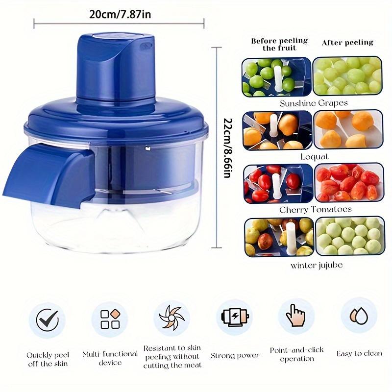 Rechargeable Electric Grape Peeler, Tomato and Garlic Slicer , Automatic Fruit , Vegetable Cutter for Kitchens, Commercial Milk Tea Shops