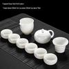 Handun White Ceramic Mutton Fat Jade Kung Fu Tea Set
