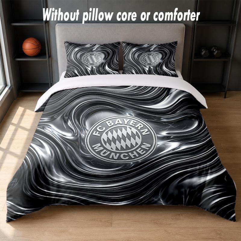 Bayern Munich Design Bed Bedding Set 1 Duvet Cover + 2 Pillowcases Soft Breathable Household Bed Linens