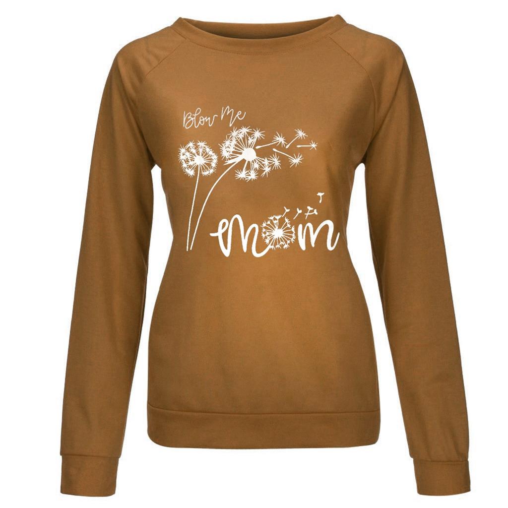 Women Casual Printing Long Sleeve Sweatshirt Pullover Shirts Top Blouse