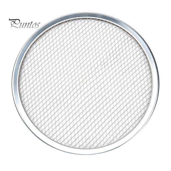 Aluminum Baking Pan Alloy Pizza Screen, Non Stick Mesh Pan, Professional Tool Round Crisper Tray for Oven Home Kitchen Restaurant Cooking Griddle