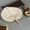 Style Heart Shaped Handmade DIY Woven Handheld Bamboo Fan Home Decoration Woven Fan Hand Fans
