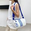 Large Capacity Oxford Cloth Shoulder Bag Women's New Fashion Striped Travel Bag Niche Fashion Messenger Bag