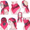 Luxury Hijab Hair Bands Square Cotton Scarf For Women Neckerchief Female Rose Pattern Shawl Headband Fashion Wraps Bandana