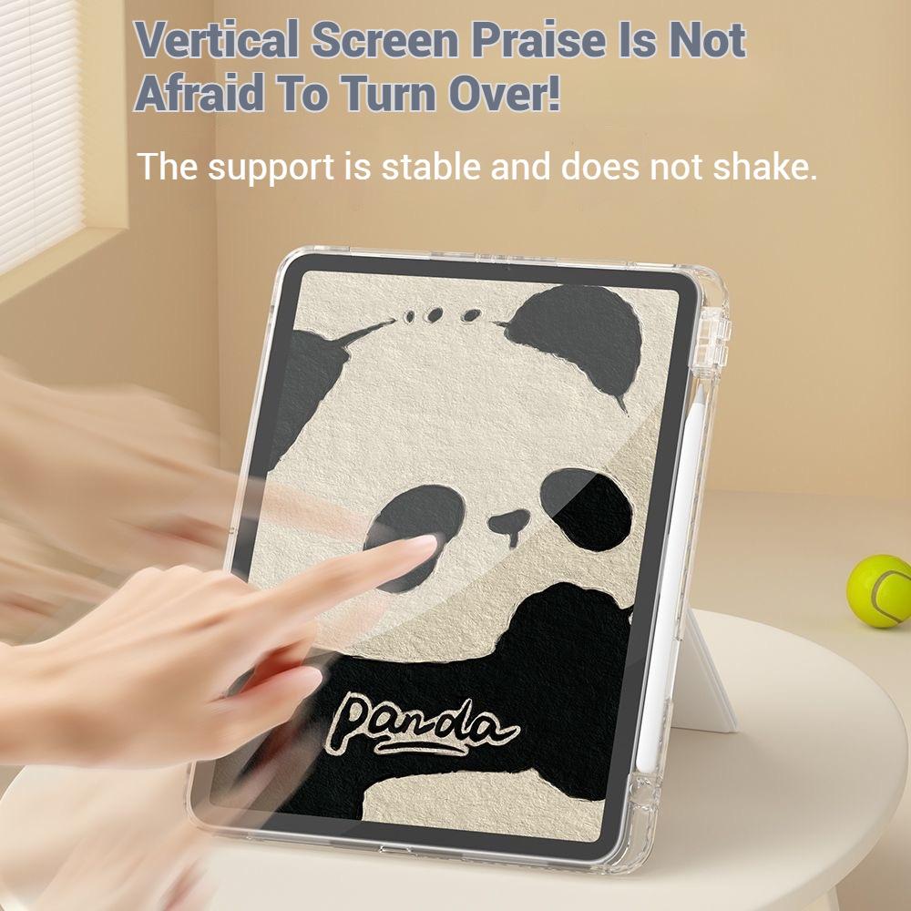 ins style retro illustration for iPad Pro11 inch Y folded edge sticker tablet protective case with pen slot anti-drop soft case