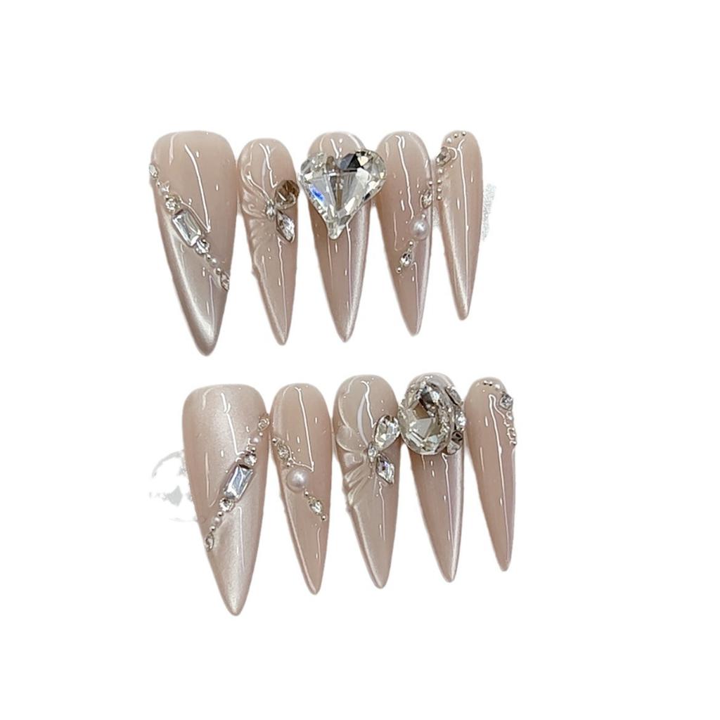 Pure Hand-made Phototherapy Wear Armor Tablets Cat Eye Butterfly Wear Armor Finished Product Reusable Nail Patches