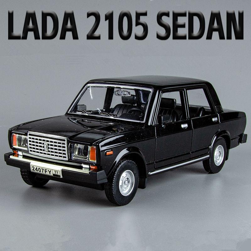 

1/24 LADA 2105 СЕДАН Модель автомобіля зі сплаву Металева лита модель Класичний транспортний засіб Модель автомобіля Звук і світло Симуляція Колекція Дитяча іграшка Подарунок чорний