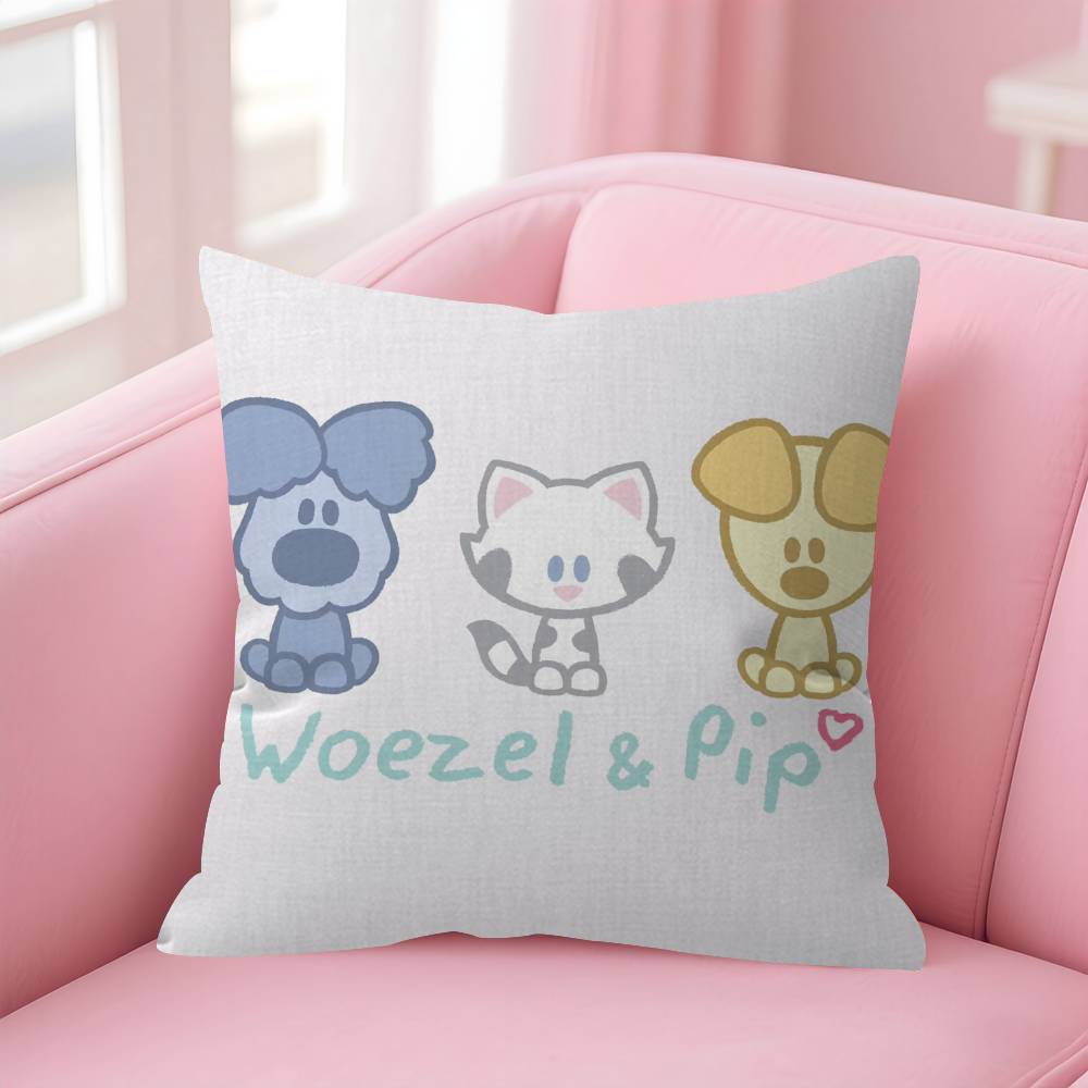 Anime Woezel And Pip  Pillow Cover Sofa Cushion Cover Home Room Decoration Children Gift
