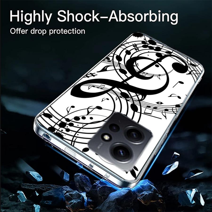 Piano Keys Musical Phone Case For Redmi Note 13 5G 14 Pro Plus Redmi 12 12C 13C 14C 10 10A 10C 9 9C 9T 9A 8 8A K70 Pro TPU Clear