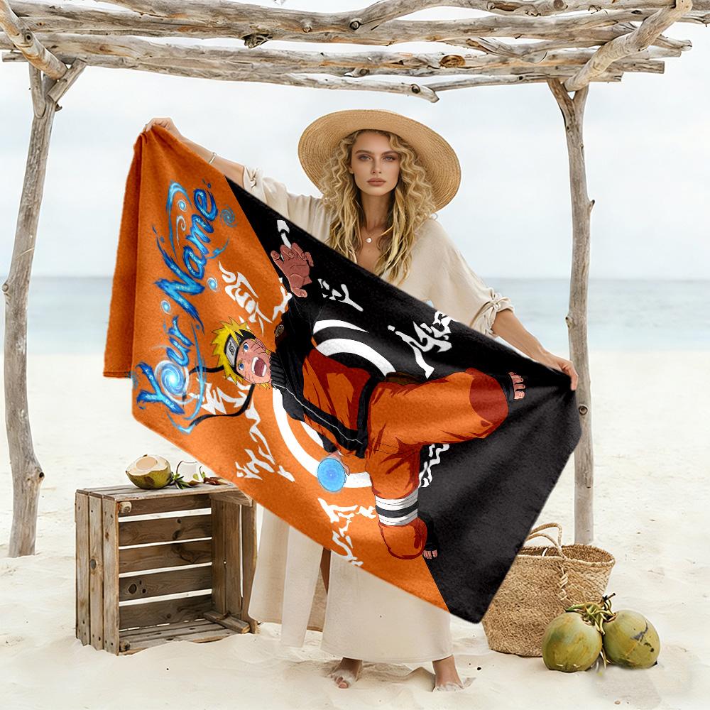 Naruto Character Customizable Name Beach Towel High Absorbency & Quick-Dry Portable for SwimmingBeachCamping Travel Beach AccessoriesGym