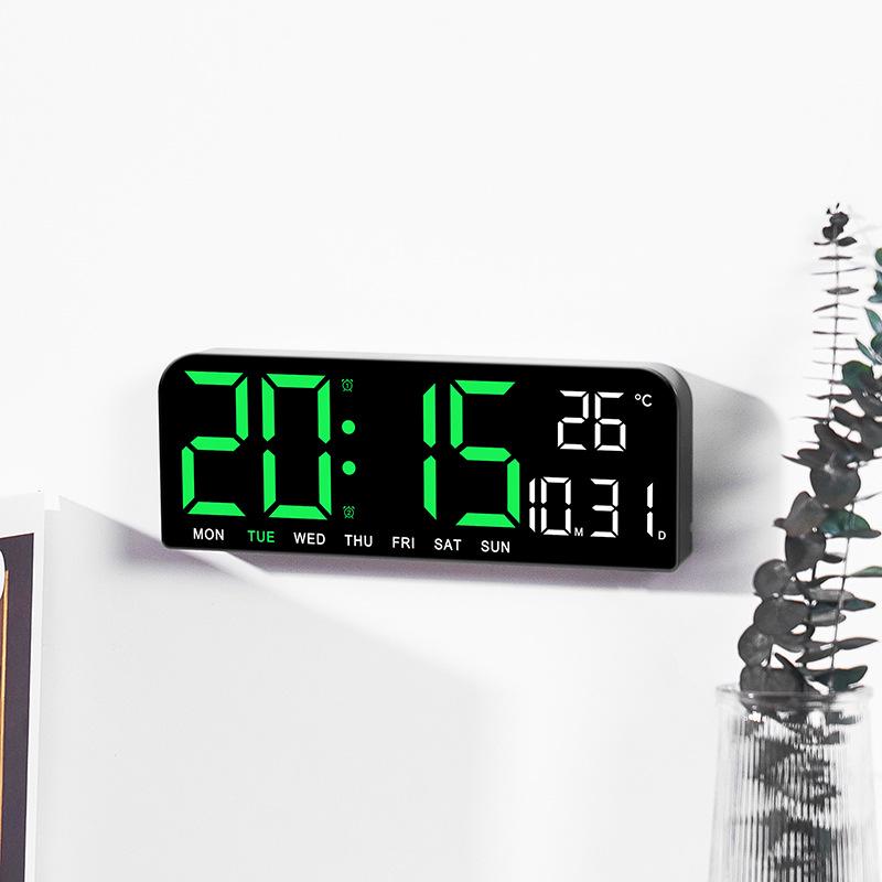 Large LED Alarm Clock with Simple Design - Desktop or Wall Mountable