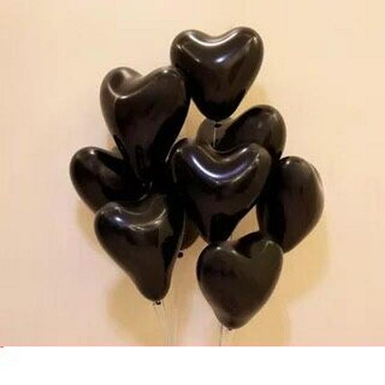 12" Heart-Shaped Red & Black Latex Balloons for Birthdays and Proposals