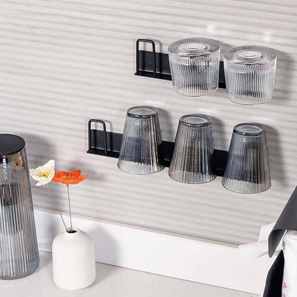 3/4 Hook Coffee Cups Holder No Drilling Cup Drying Rack Practical Cup Holder Living Room