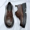 Kožené Pánské Boty Pánské Oxfordky Platforma Silná Podrážka Brogue Boty Muž Svatba Společenská Obuv Klasické Business Formální Boty