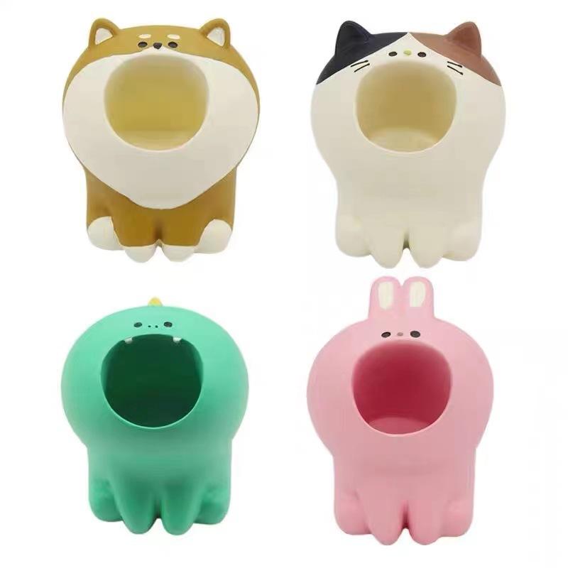 Caixa de Joias de Desenho Animado Resinosa Fofa Multifuncional Infantil para Mesa de Grande Capacidade Organizador de Caixa de Armazenamento de Papelaria