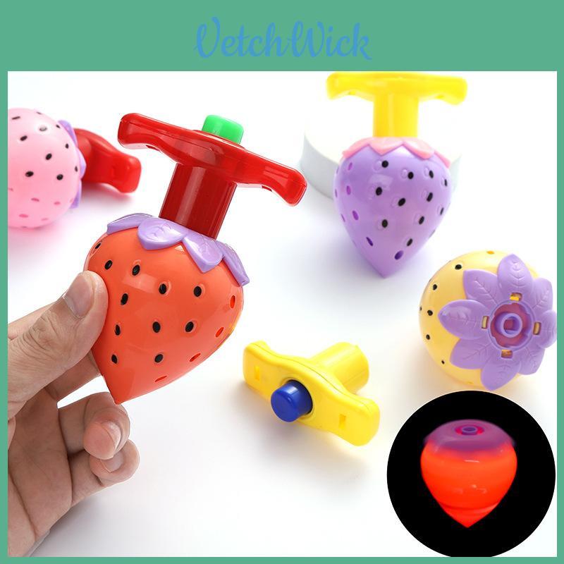 Kids Luminous Strawberry Gyroscope Set Made Of Plastic Perfect For Night Market And School
