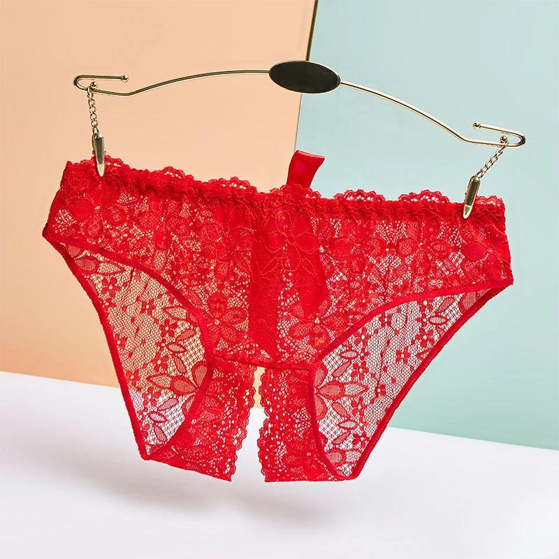 Intimo Donna Sexy Pizzo Trasparente Mutandine Dolce Fiocco Estate Giapponese Ultra-Sottile Cavallo Aperto Perizoma Trasparente G-String