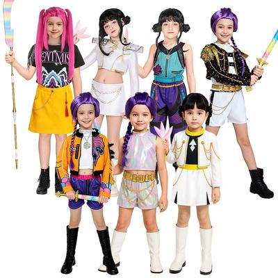 Girls Kpop Demon Hunters Costume Anime Rumi Zoey Mira Huntrix Hunters Cosplay For Women Clothes Group Idol Roleplay Carnival