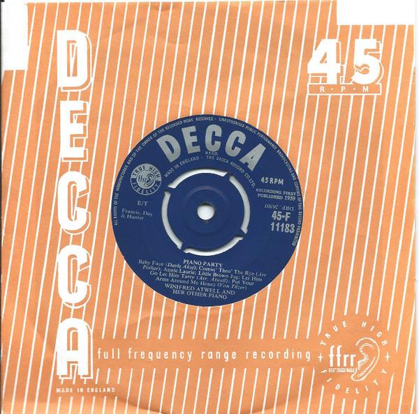 

7inch Record WINIFRED ATWELL - Piano Party 45F11183 Decca 1959 UK Jazz Used