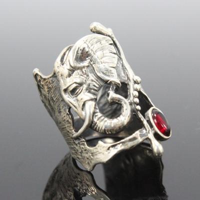 Anello Elefante Colorato Vintage Intagliato a Mano per Donna Ragazza Design Statement Anelli Dita Charme Gioielli Femminili Regali per Feste
