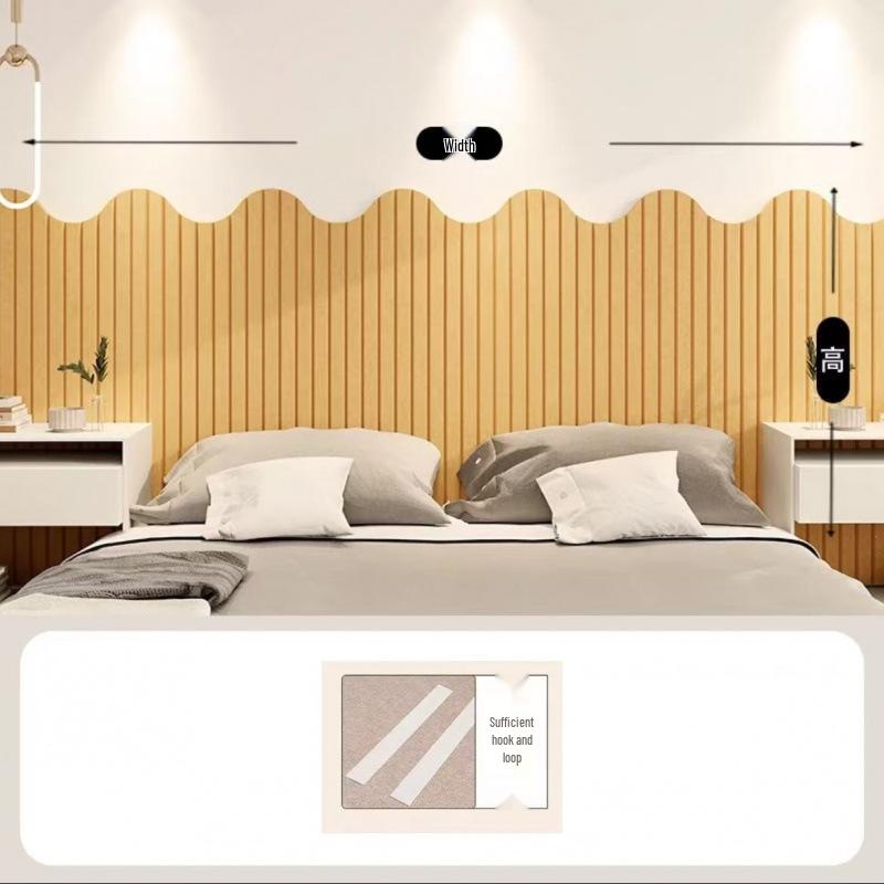 Upholstered Felt Bedside Wall Stickers - Anti-Collision Bedroom Decor and Tatami Bed Wall Cover-Up.