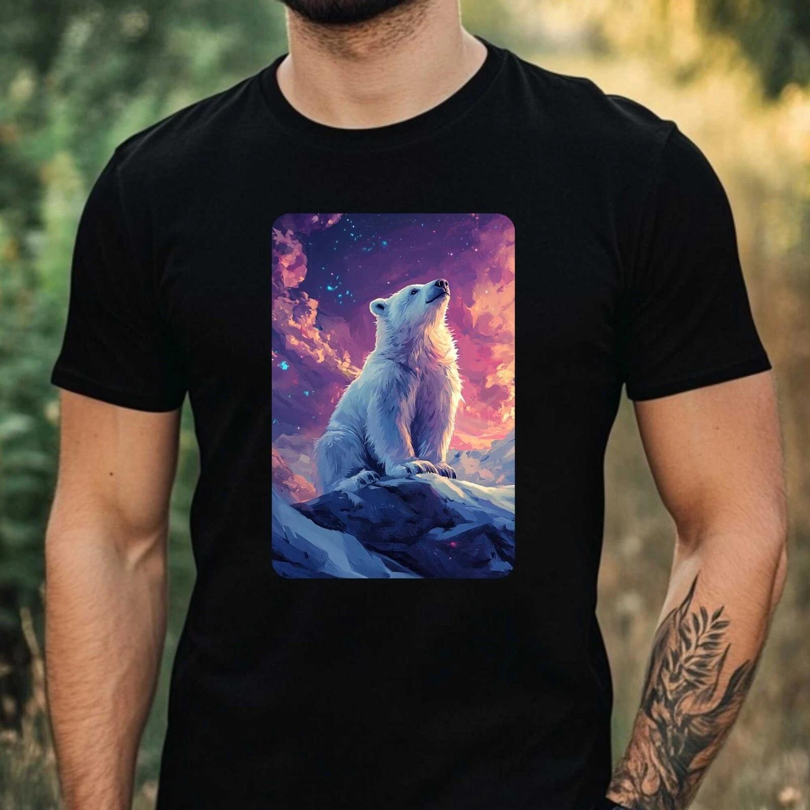 T-Shirt Herren Eisbär im Anime Style Motiv Baumwolle Größe XS bis 5XL XXL