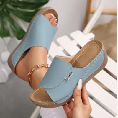 Fashion Women's Sandals 2025 Flat Bottom Thick Soled Shoes Fashion Slippers with Soft Leather Slippers Suitable for Summer Sizes 36 43