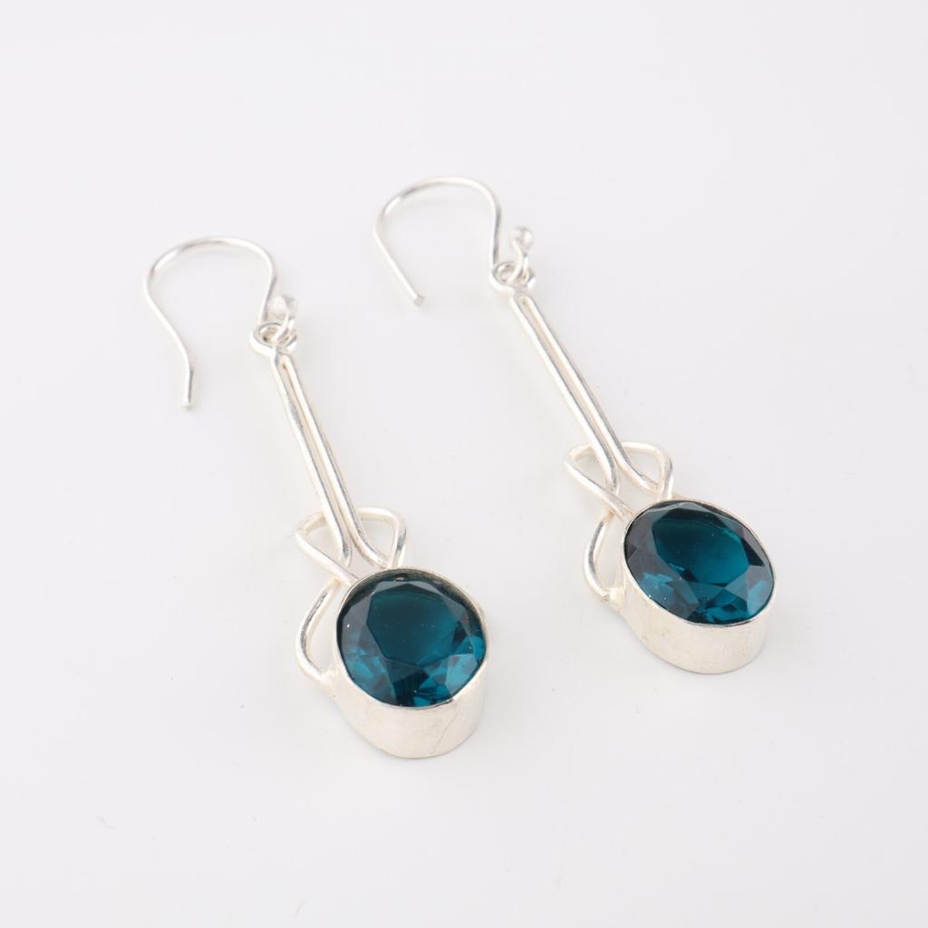 Apatite Gemstone 925 Sterling Silver Jewelry Handmade Stylish Earrings 1.76" EE-171-10