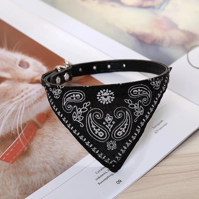 PU Cat Dog Collar with Scarf for Small Medium Dogs Chihuahua Corgi Puppy Adjustable Collars Pet Supplies Accesorios Para Perros