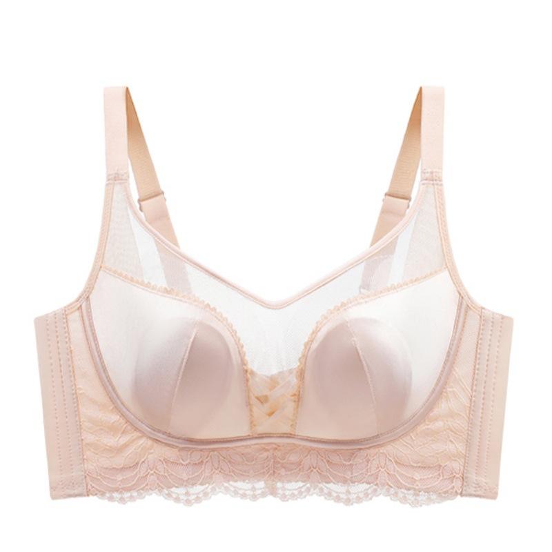 New Thin Cup Sexy Underwear Women Gather Anti-sagging Bra, Large Chest, Small Adjustment Type, Anti-light