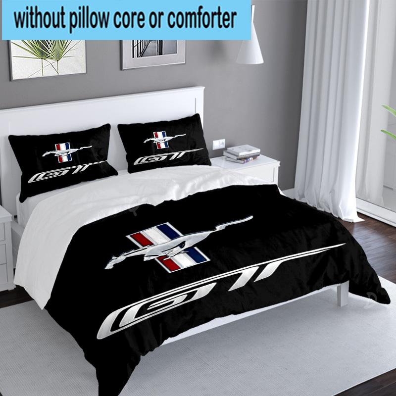 3PCS Mustang Bedding Set,Including 1pc Duvet Cover And 2pcs Pillowcases Perfect for Bedroom, Dormitory, Large Size Fan Christmas Gift