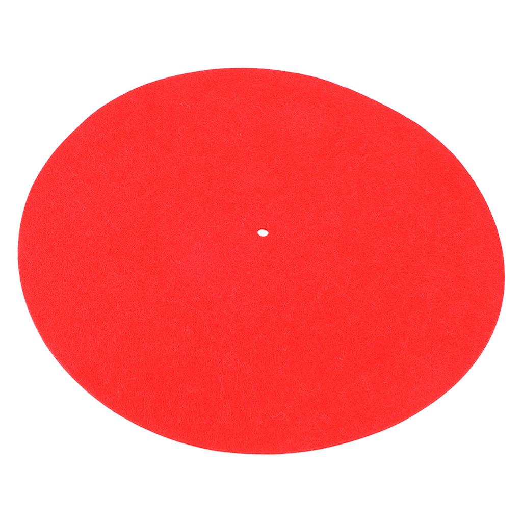 Phonograph Wool Pad Antiskid Shockproof Turntable Red Mat for Record Players 30cm