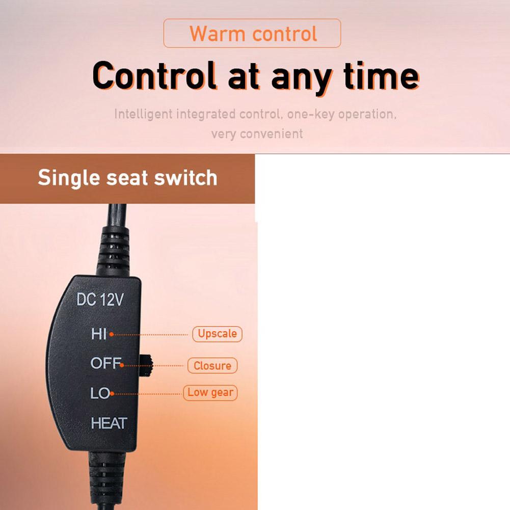 Pernă de scaun auto electrică cu încălzire 12V, 2 trepte, reglabilă, anti-alunecare, pernă de scaun auto încălzită, accesorii respirabile pentru vehicule