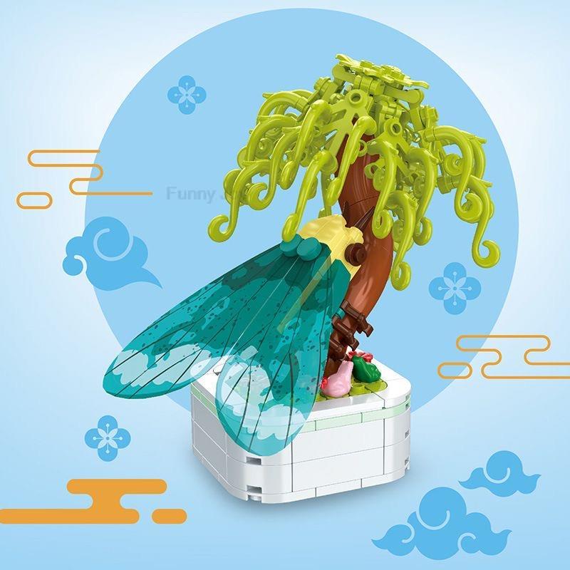 Kalıcı Buket Lale Çiçeği Yapı Taşı 3D Model Ev Dekorasyonu Bitki Saksıda Montaj Tuğlaları Sevgililer Günü Çocuk Hediyeleri