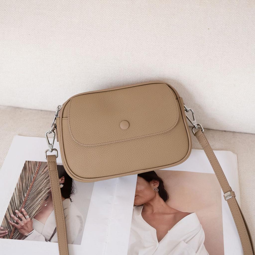 Cowhide New Casual Women's Shoulder Explosive Small Bag Versatile Small Fresh Women's Mobile Phone Change Bag Genuine Leather