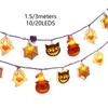Pumpkin Ghost Lamp String 10/20Lights Halloween Party Props Atmosphere Lamp Light  Haunted House