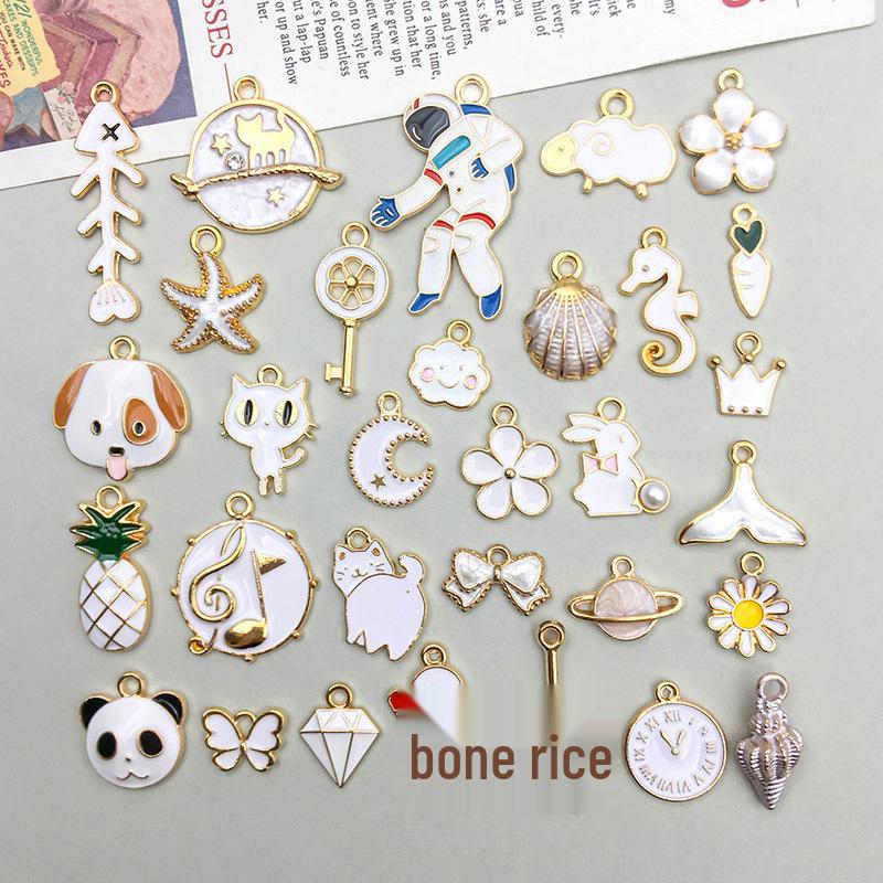 

New White Kitten Rabbit Alloy Pendant Charms: DIY Jewelry Accessories