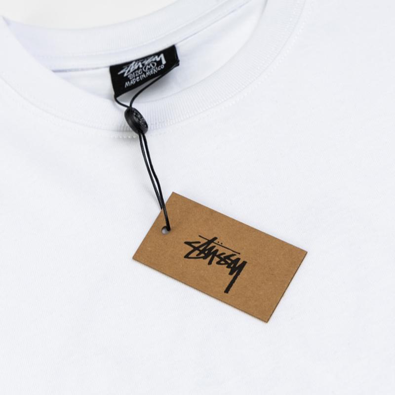 Stussy 2025 Sommer Neues hochwertiges Rundhals-T-Shirt aus Baumwolle für Männer und Frauen mit Retro-Flammenwürfel-Briefdruck-Paar-T-Shirt