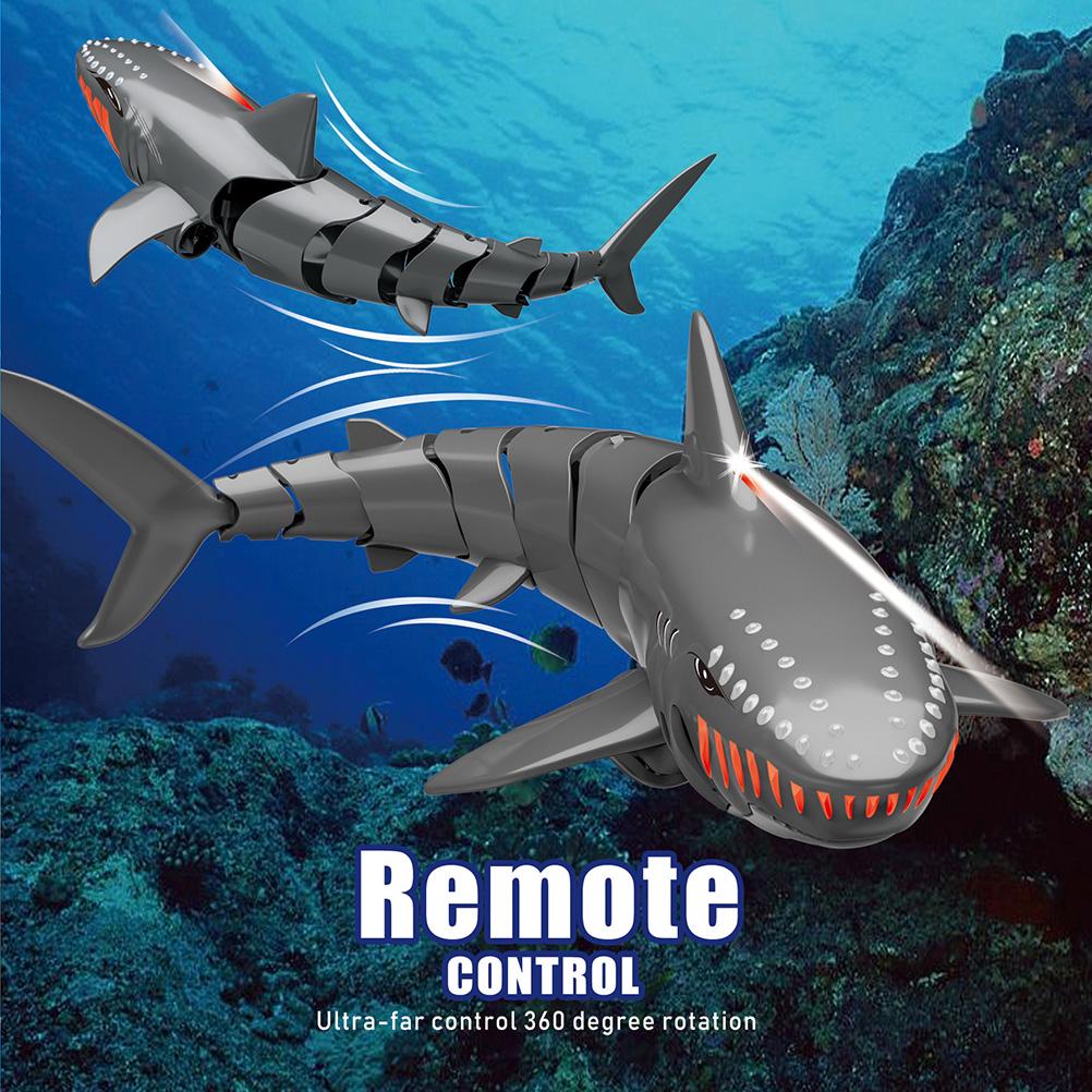 Remote Control Shark Toy 2.4GHZ RC Simulation Shark Toy for Swimming Pool Bathroom Bathtub Water