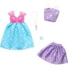 Barbie Fashion 2-Pack Pastel Color Dresses and Outfits Doll Clothes and Accessories Set for Ages 3 and Up Purple