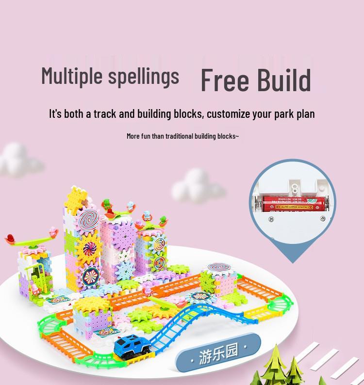 Adjustable Electric Building Blocks: Children's Educational Gear Toy Set