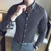 Neu Langarm Gestreiften Shirts Für Männer Business Casual Formale Bluse