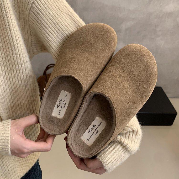 

2024 осень новый мягкая подошва повседневный универсальный с юбкой полуфранцузский ретро сумка на голову тапочки женские 40