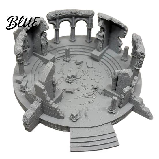 Small Scale Landscape Model Ancient Greek Altar Ruins Statue Micro Miniature Model