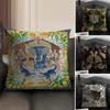 Animals Classical Cushion Cover Natural Linen Organic Fabric DoubleSided Printing Sofa Home Decor Gift Pillow Case