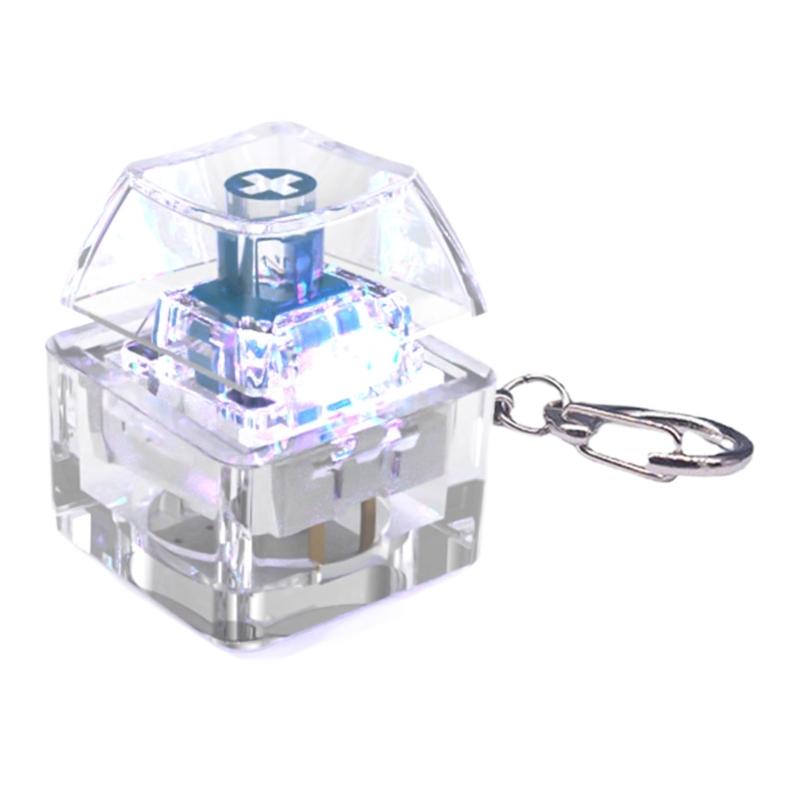 1PC 1-Key LED Light Keyboard Clicks Toy Keycap Tester For Stress Relief And Sensory Play Transparent ABS