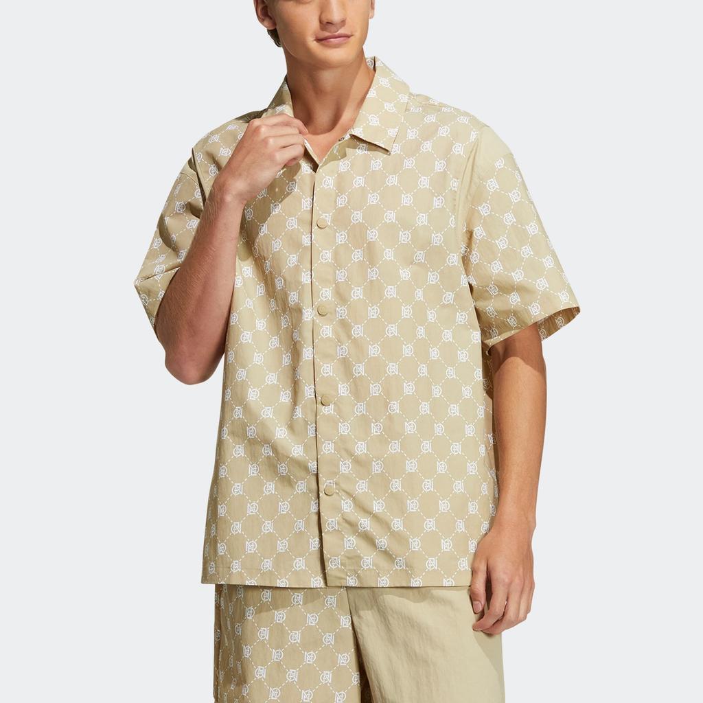 adidas neo Pattern Full Print Athleisure Casual Sports Short Sleeve Shirt 'Gold' Men's IB5857
