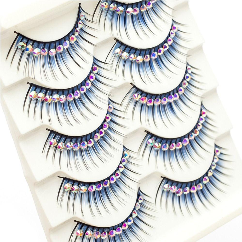 Thick Full Strip Lashes Rhinestone Glitter Eye Eyelashes Manga Eyelash False Eyelashes Bushy