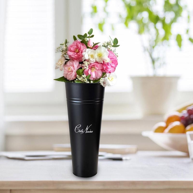 Vaso Fioriera in Acciaio Zincato Vintage Secchio Decorativo Multiuso Per Fiori Piante Facile da Spostare Casa Giardino Uso Esterno